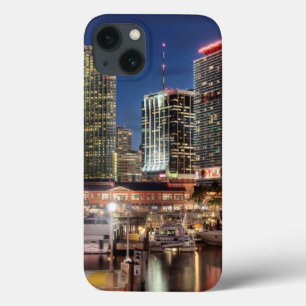 Miami skyline city in Florida iPhone 13 Case
