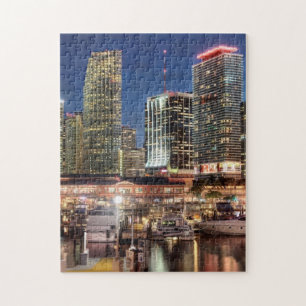 Miami skyline city in Florida Jigsaw Puzzle