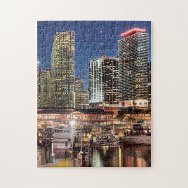 Miami skyline city in Florida Jigsaw Puzzle (Vertical)