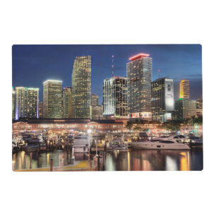 Miami skyline city in Florida Placemat