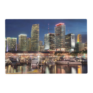 Miami skyline city in Florida Placemat