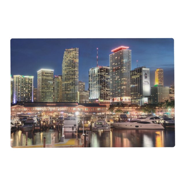 Miami skyline city in Florida Placemat (Front)
