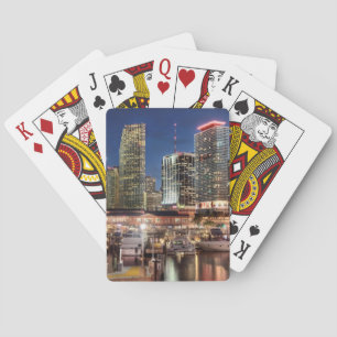Miami skyline city in Florida Poker Cards