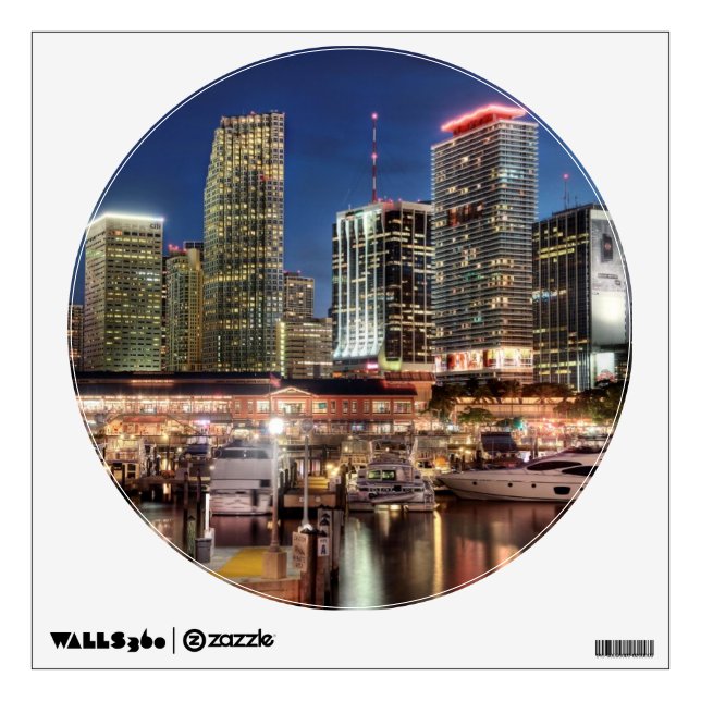 Miami skyline city in Florida Wall Decal (Front)
