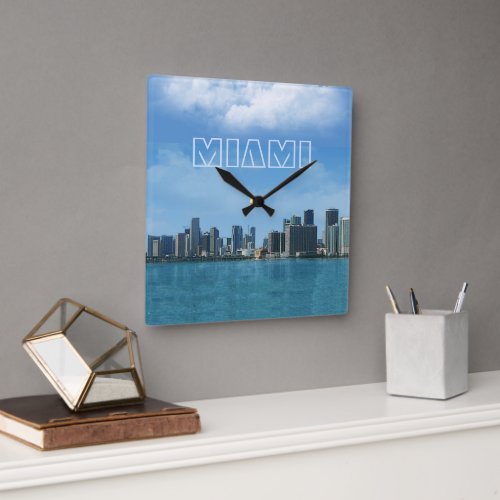 Miami Skyline Clock