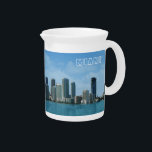Miami Skyline Drink Pitcher<br><div class="desc">Feel free to delete the word "MIAMI", or replace it with any other text.</div>