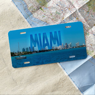 Miami Skyline License Plate