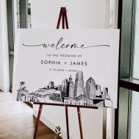 Miami Skyline Modern Wedding Welcome