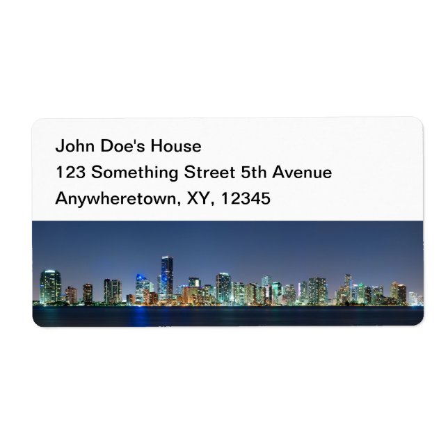 Miami Skyline Panorama Label (Front)