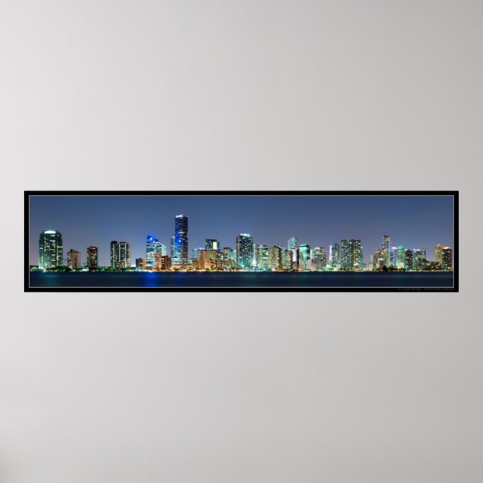 Miami Skyline Panorama Poster