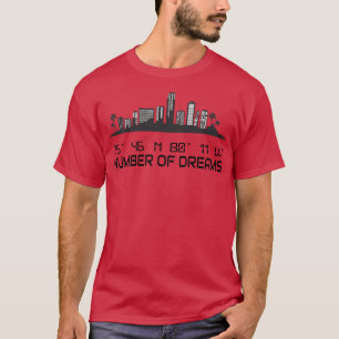 Miami Skyline Silhouette GPS Coordinates Florida T-Shirt