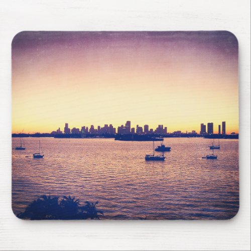 Miami Skyline Sunset Mouse Pad