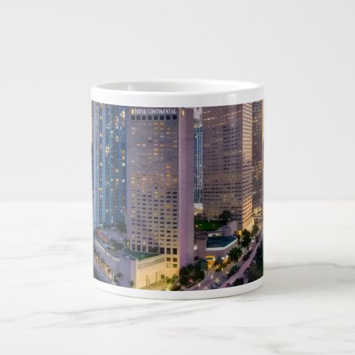Miami Skyline Sunset with InterContinental Hotel  Giant Coffee Mug