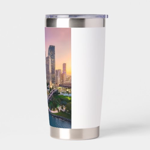Miami Skyline Sunset with InterContinental Hotel Insulated Tumbler