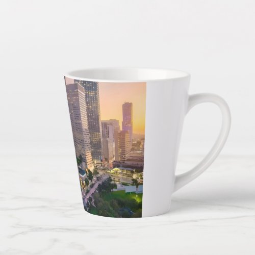 Miami Skyline Sunset with InterContinental Hotel Latte Mug