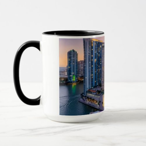 Miami Skyline Sunset with InterContinental Hotel  Mug