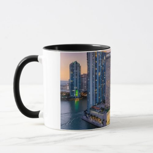 Miami Skyline Sunset with InterContinental Hotel  Mug