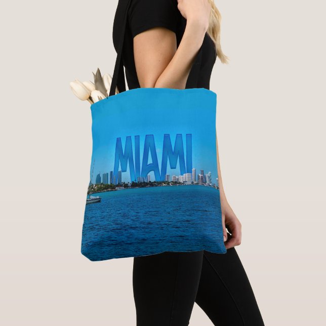 Miami Skyline Tote Bag (Close Up)
