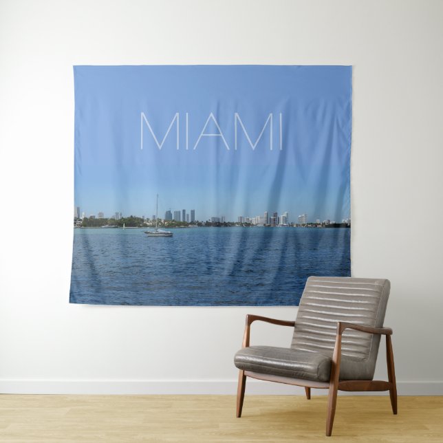 Miami Skyline w/out your Text Tapestry (In Situ (Horizontal))