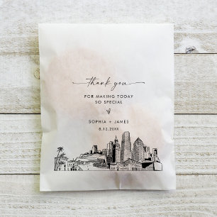 Miami Skyline Wedding Thank You Favor Bags