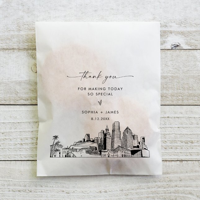 Miami Skyline Wedding Thank You Favor Bags (Creator Uploaded)