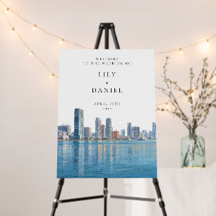 Miami Skyline Wedding Welcome Sign