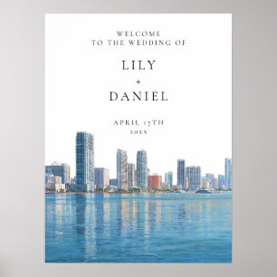 Miami Skyline Wedding Welcome Sign