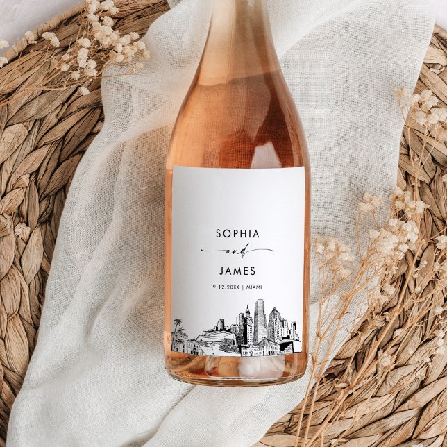 Miami Skyline Wine Label (Creator Uploaded)