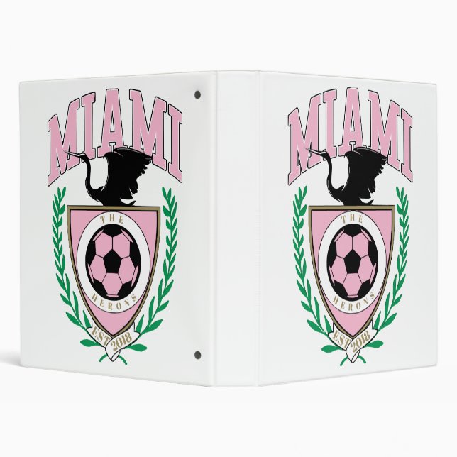 Miami Soccer Varsity Style  3 Ring Binder (Background)