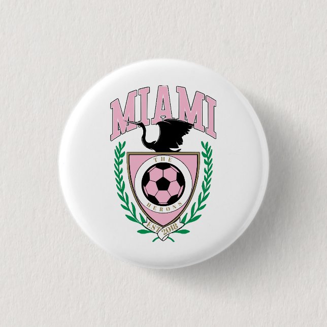 Miami Soccer Varsity Style  Button (Front)