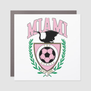 Miami Soccer Varsity Style Car Magnet