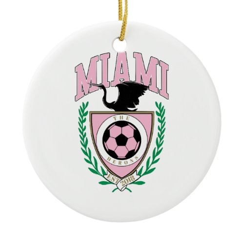 Miami Soccer Varsity Style  Ceramic Ornament