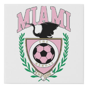 Miami Soccer Varsity Style  Faux Canvas Print