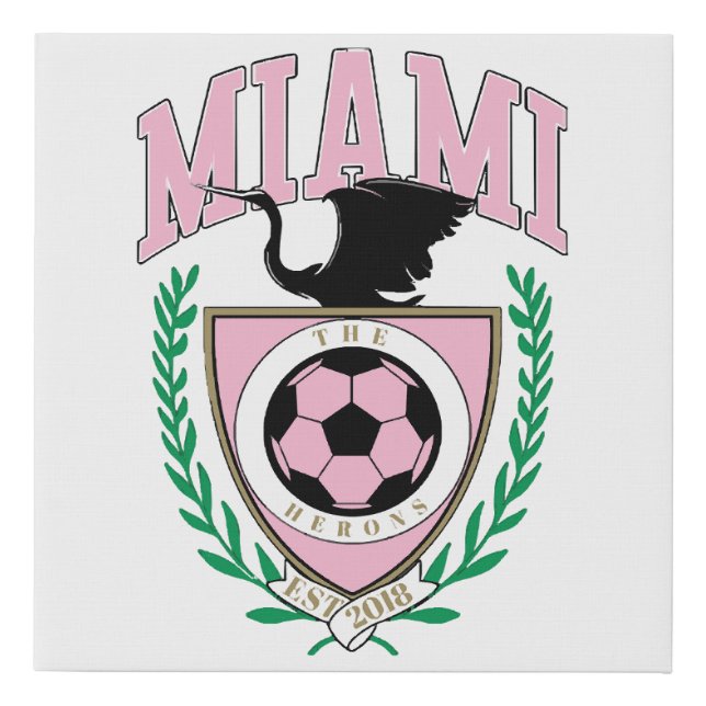 Miami Soccer Varsity Style  Faux Canvas Print (Front)