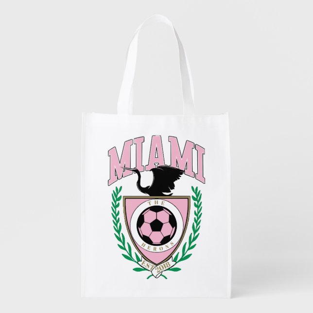 Miami Soccer Varsity Style  Grocery Bag (Front)