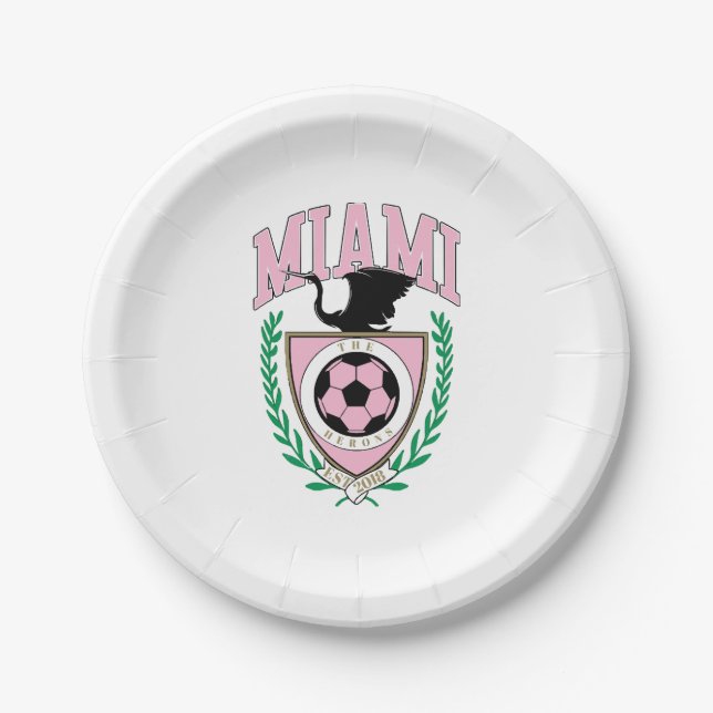 Miami Soccer Varsity Style  Paper Plates (Front)