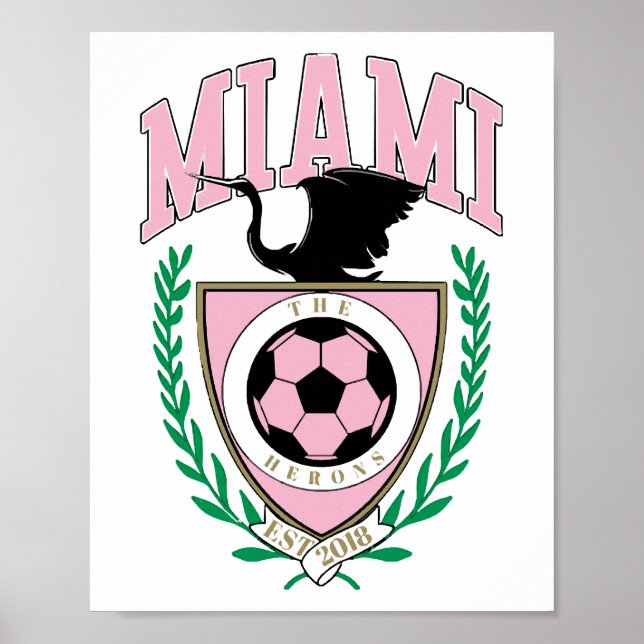 Miami Soccer Varsity Style  Poster (Front)