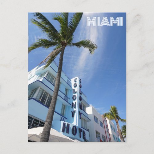 Miami South Beach Florida Art Deco Travel Postcard