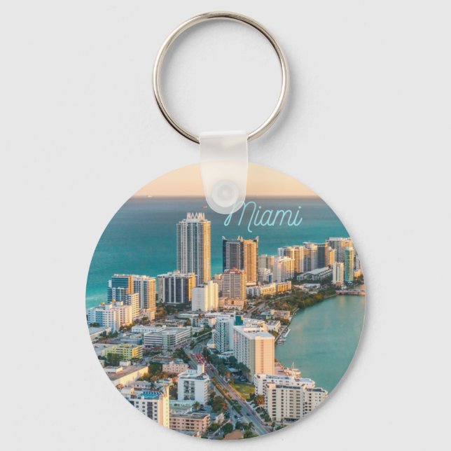 Miami South Beach Florida Ocean View  Keychain (Front)