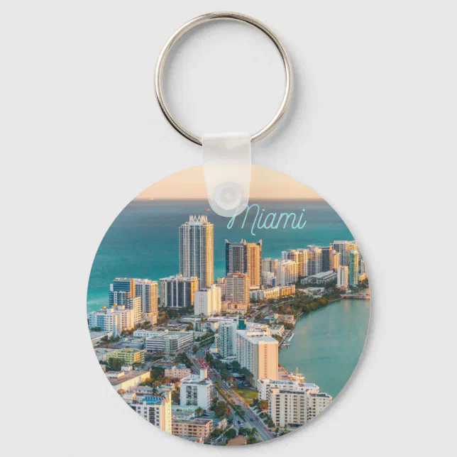 Miami South Beach Florida Ocean View Keychain | Zazzle