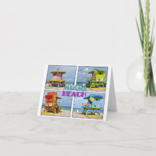 Miami South Beach Lifeguard Towers Card