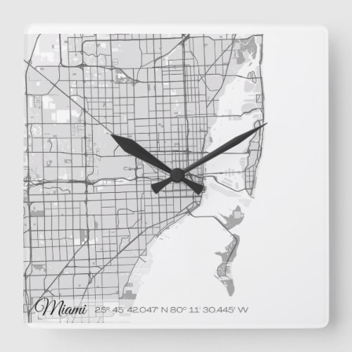 Miami Square Wall Clock