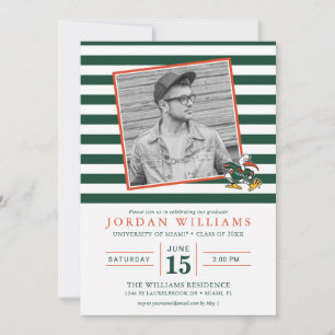 Miami Striped Graduation Announcement