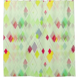 Miami-Style Diamond Patterned Shower Curtain