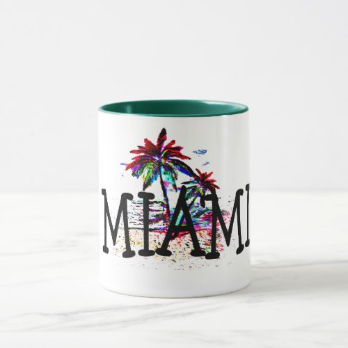 miami summer beach fun palm tree travel coffee mug