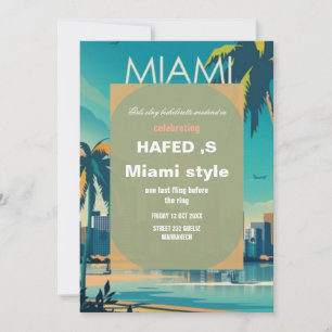 Miami Summer Girls Weekend Bachelorette Party Invi Invitation