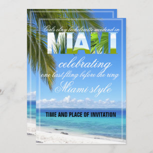Miami Summer Girls Weekend Bachelorette Party Invi Invitation