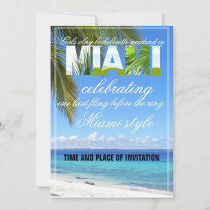 Miami Summer Girls Weekend Bachelorette Party Invi Invitation