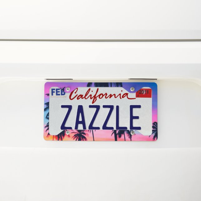 Miami sunset license plate frame (On Car)