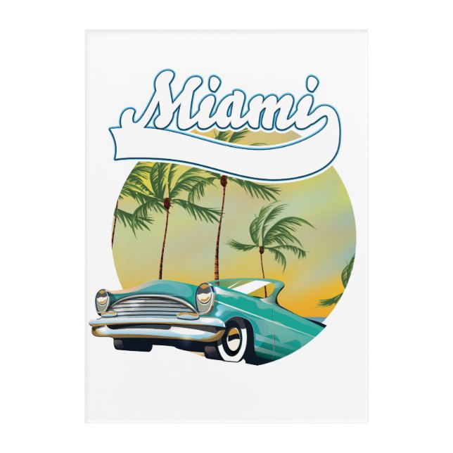 Miami Sunset logo Acrylic Print (Front)